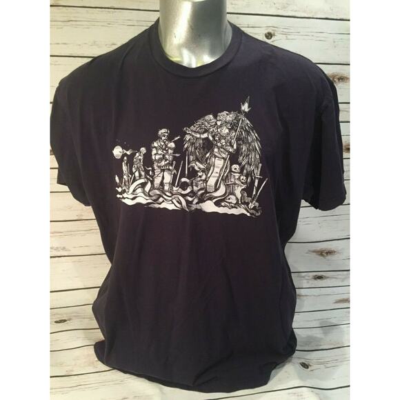 Shirt Woot Humor - Angel of Death Calling to Soldiers Warriors Grave Swords 3X - Picture 1 of 4